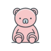 pngtree pink teddy bear icon vector png image 6916784