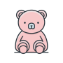 pngtree pink teddy bear icon vector png image 6916784